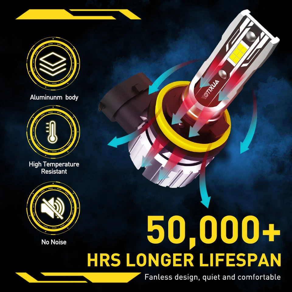 Kit de luces antiniebla blancas AUXITO 9005 9006 H11 LED combo faros de haz alto bajo Foto 4 de 4