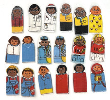 Vintage Educational Occupational Career Finger Puppets Lot of 18