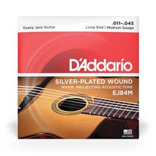 D'Addario EJ84M Gypsy Jazz 11-45 Acoustic Guitar Strings, Loop-End, Medium