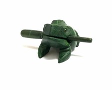 Handmade Wooden Croaking Frog Rasp Guiro Tone Block 5" Animal Music Instrument