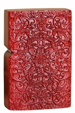 Natural Rosewood Carved Rich Folwer Lighter Box For Zippo Insert Kit(Case Only)