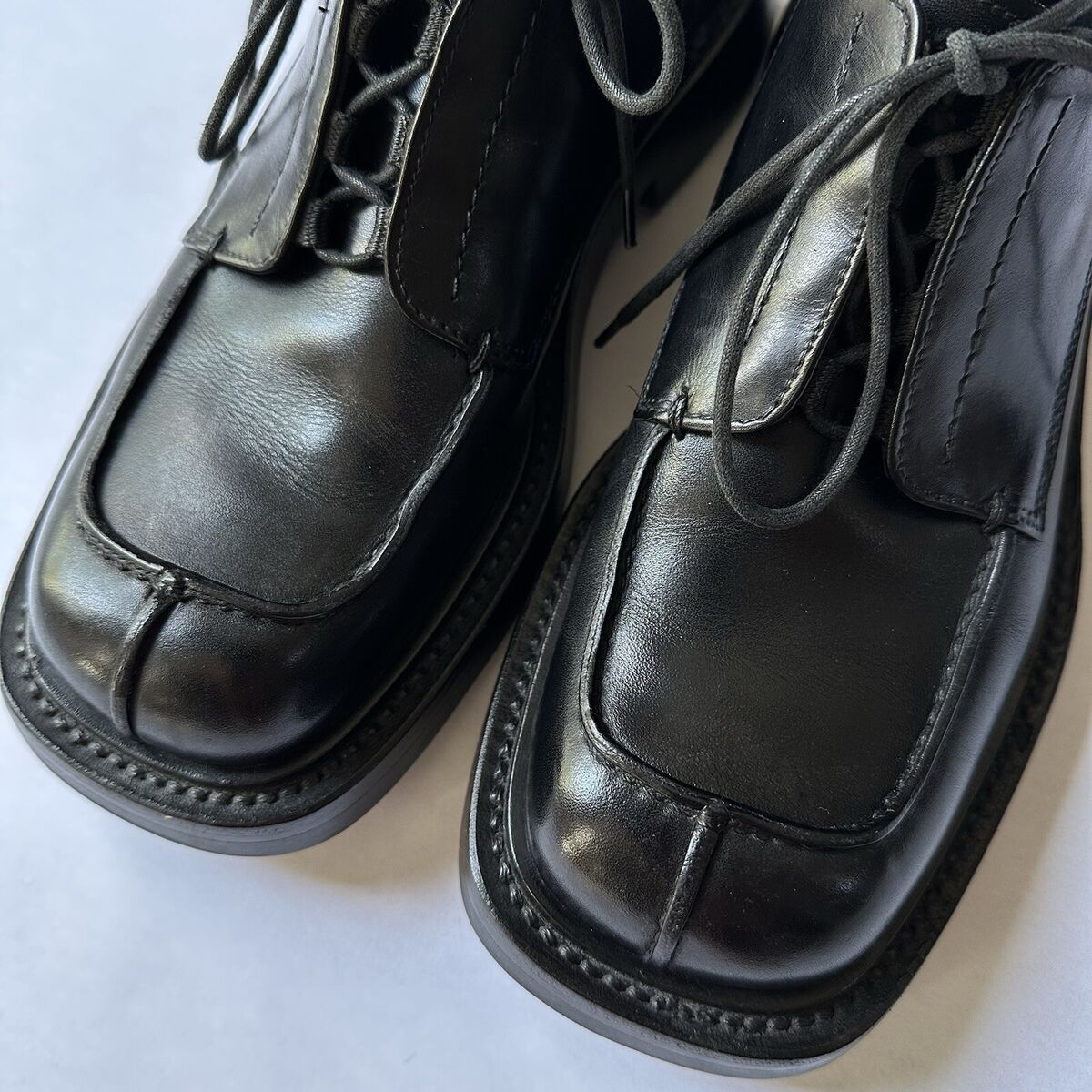Vtg Archive Prada 1999 FW Runway Leather Derby Y2k Italy Vtg Archive Prada 1999 FW Runway Leather Derby Y2k Italy