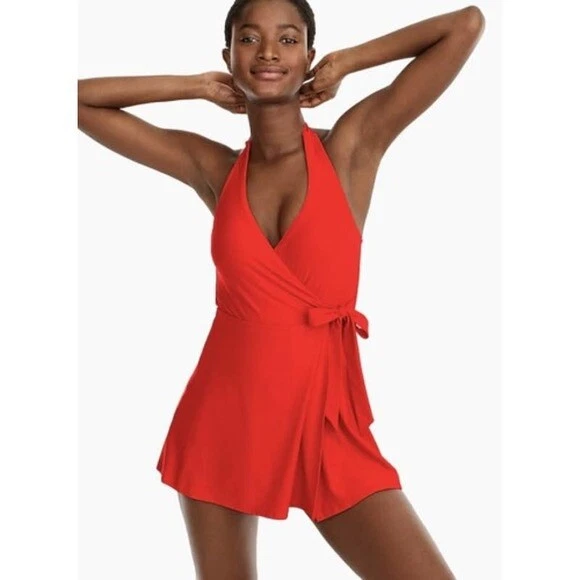 Halter wrap 2025 swim dress
