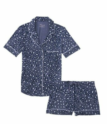 NWT VICTORIA'S SECRET Modal Short PJ Set Purple Cheetah Size Large regular