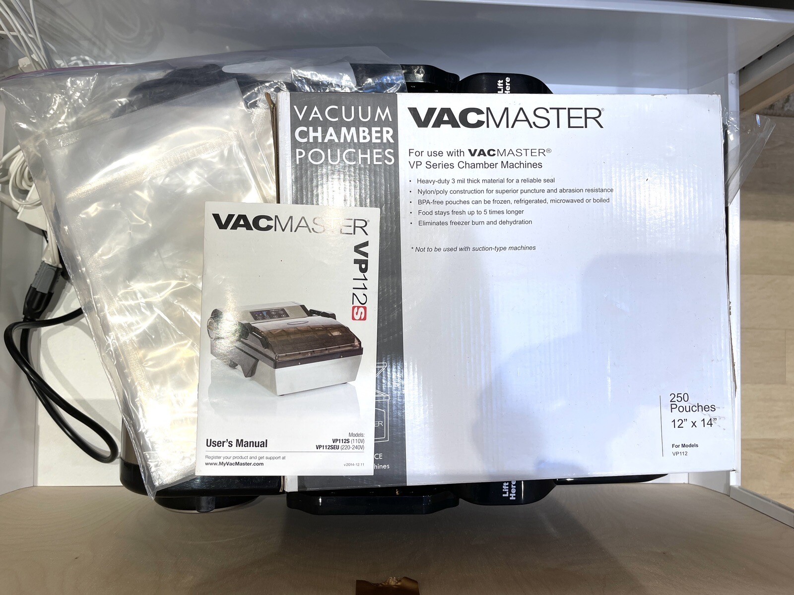 VacMaster VP112s Chamber Vacuum Sealer plus 3mil Chamber Pouch bundle