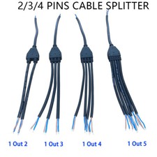 Outdoor Waterproof Cable Plug Parallel Connector 2/3/4 Pins Cable Splitter IP67