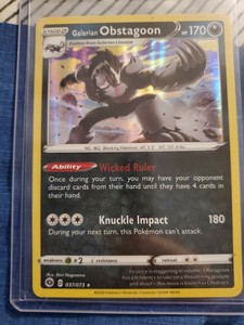 Galarian Obstagoon 037//073 Holo Rare- Champion/'s Path Pokemon NM//M