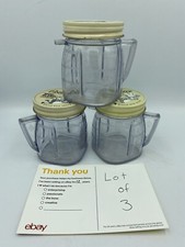 Oster Mini-Blend 6 Container Blend & Store Plastic Jars 3 Plastic