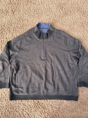 Tommy Bahama Flipshore Half Zip Sweater/Pullover Men s Sz 3XL Reversible Gre