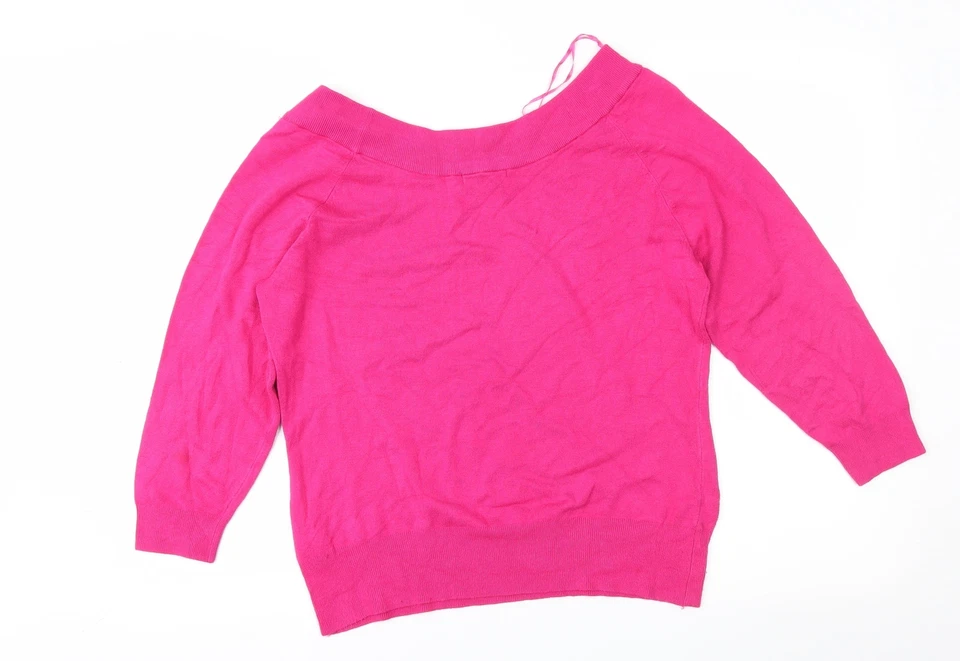 Suéter de viscosa para mujer Debbie Morgan rosa cuello de barco talla XL Foto 2 de 4