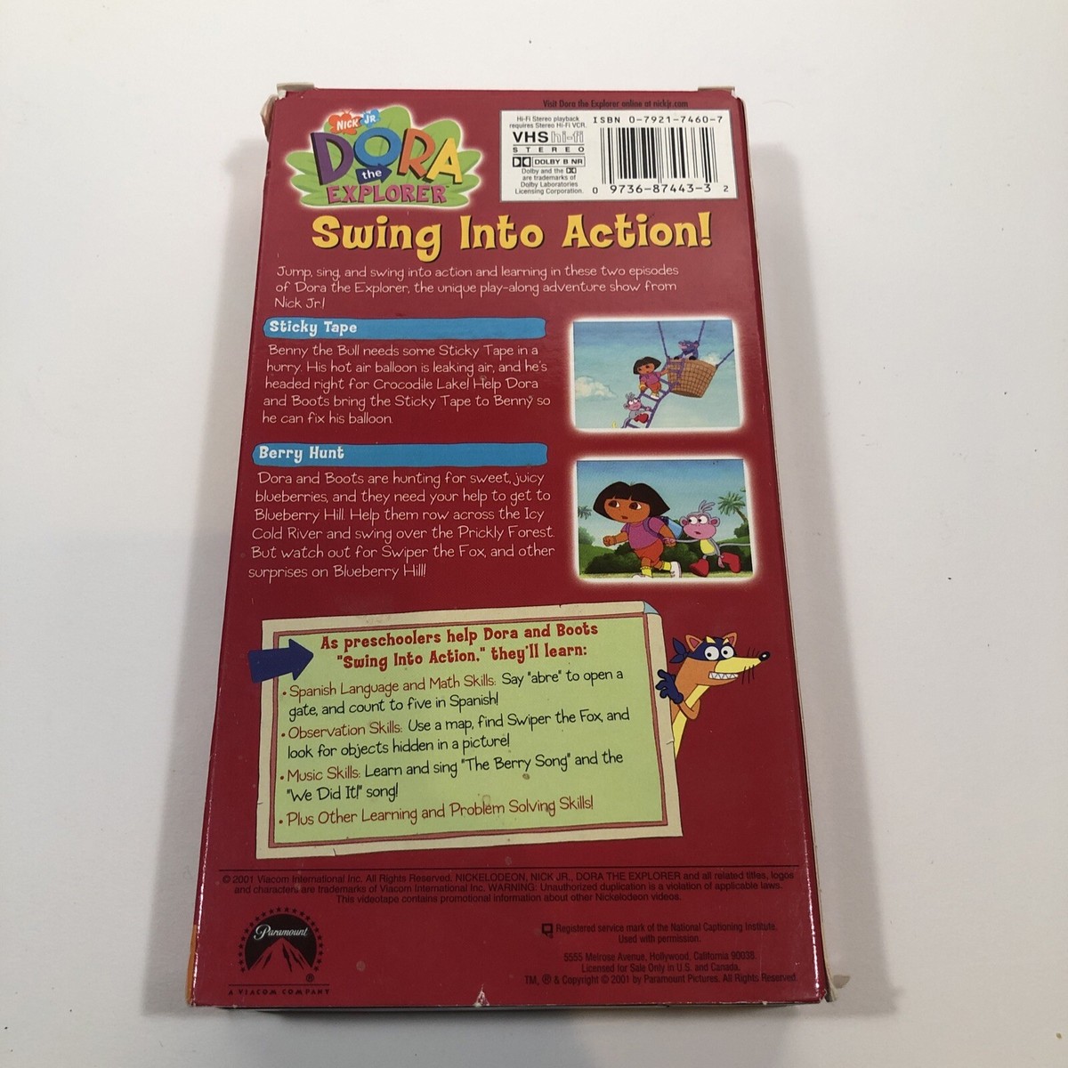 Dora The Eplorer Swing Into Action VHS Used VCR Video Tape Movie