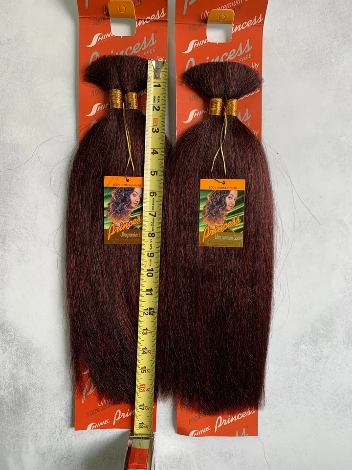 Cabello humano mezclado para trenzar, Yaky a granel paquete de 2 ofertas, 16" de largo #M39J Foto 3 de 4