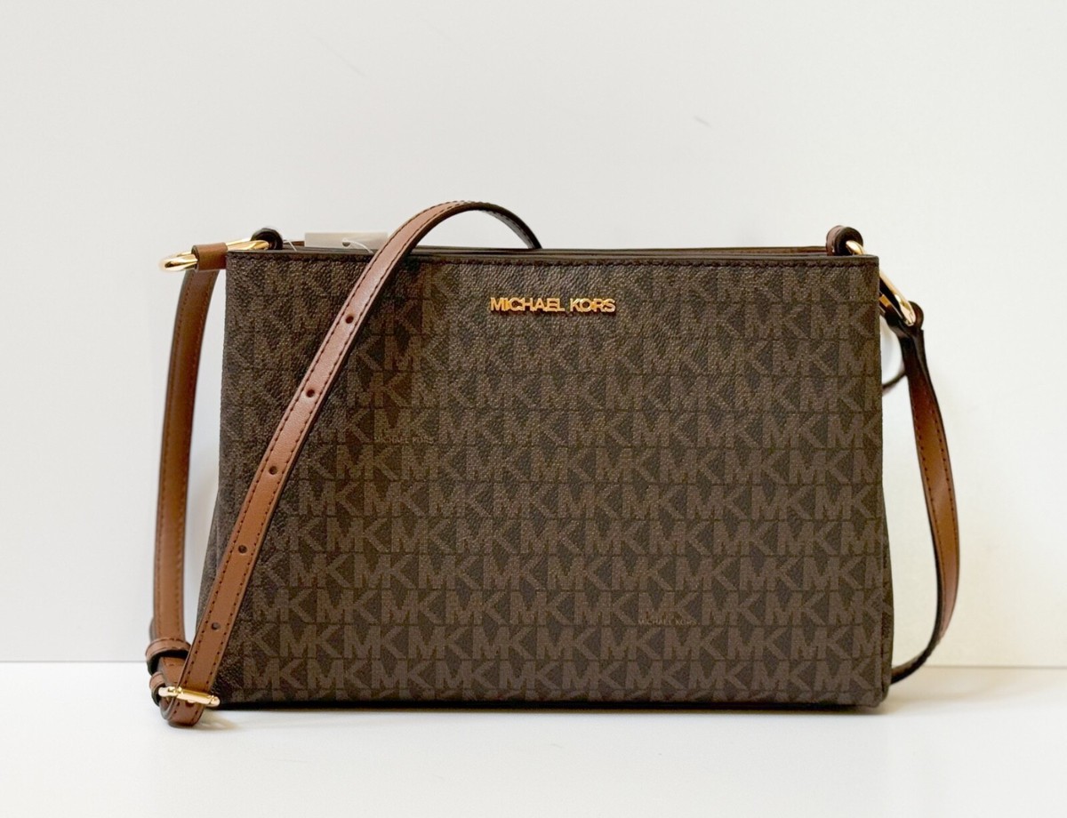 Michael Kors Trisha Triple Compartment Shoulder Crossbody Bag MK