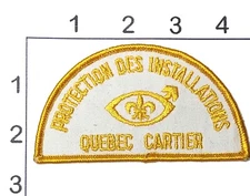 Quebec Cartier Patch Site Security Canada Embroidered Iron  On Uniform Vintage