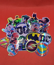 DC Comics Holographic Sticker Pack – 18pcs Superhero & Villain Set