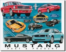Ford Mustang Chronology Stang Pony Muscle Car Retro Garage Wall Decor Metal Sign