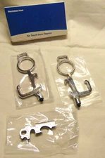 2 New No Touch Keychain Hand Tool Touchless Door Bottle Opener extra TOOL 