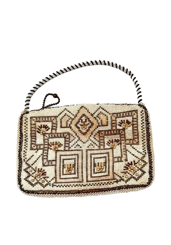 Bolsa Marrom com miçangas Vintage Sacolas, Bolsas e Estojos