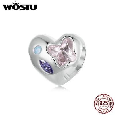 WOSTU Sterling Silver Birthstone Charm - For Bracelets, With Cubic Zirconia, Gift For Women - View #5