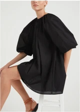 NWT DEIJI STUDIOS The Over Dress Black Voile sz Small GOOP