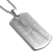 Stainless Steel Personalized 2" Dog Tag Pendant with Necklace