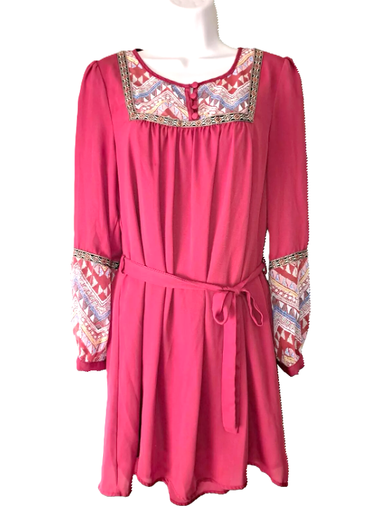 burgundy western dress Western Dress For Women in BURGUNDY By POLY USA FDSPO8146 main image 1