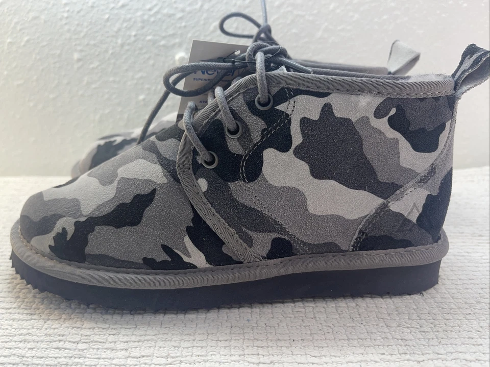 Zapatos de invierno de diseño alpino, forro de mezcla de lana, suela de goma soplada - camuflaje talla 5 Foto 3 de 4