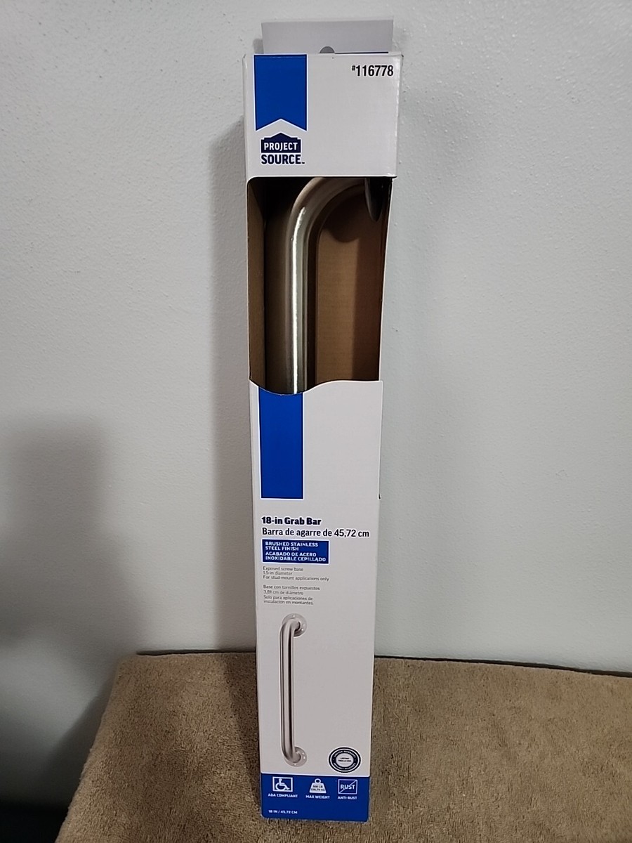 Project Source 18-in Stainless Steel Wall Mount (ADA Compliant) Grab Bar Project Source 18-in Stainless Steel Wall Mount (ADA Compliant) Grab Bar
