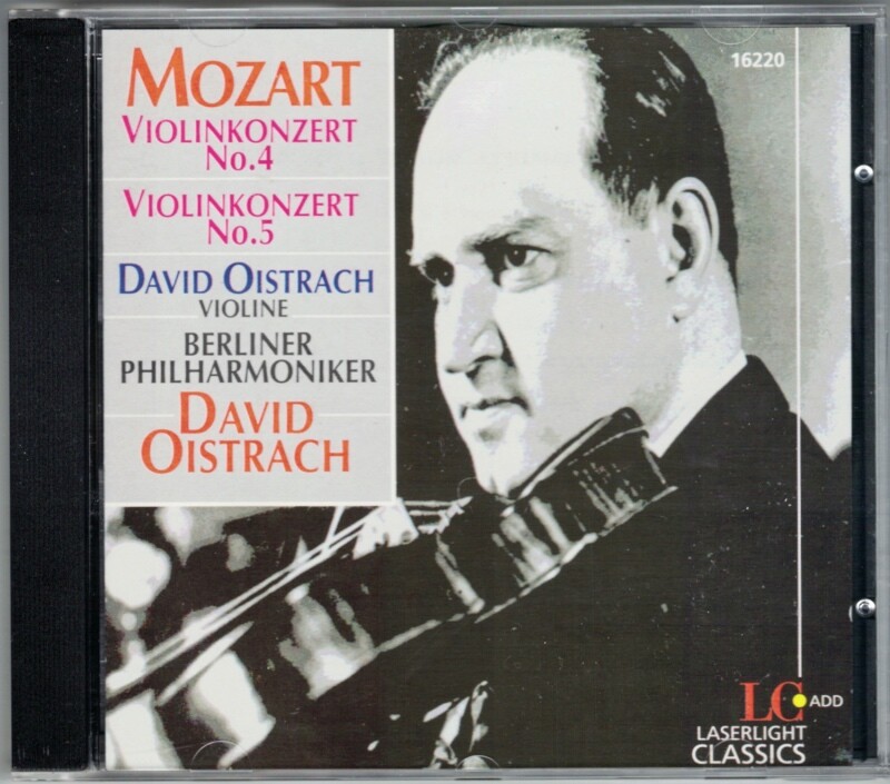 David Oistrachベートーヴェン モーツァルト ヴァイオリン協奏曲CD David OISTRAKH: MOZART Violin Concerto 4 5 Oistrach CD Berliner