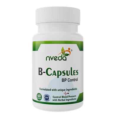 Nveda B-Kapseln zur BP-Kontrolle & Bluthochdruck (60 Kapseln) Ayurvedische Fo...