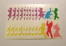 Mrs Grossman's Stickers Lot of 10 Sheets ~Kids Dancing Playing~ 1988 Vintage HTF
