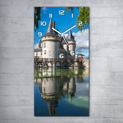 Wanduhr Glasuhr 30x60 Bürouhr Chateau de Sully sur Loire Schloss Frankreich