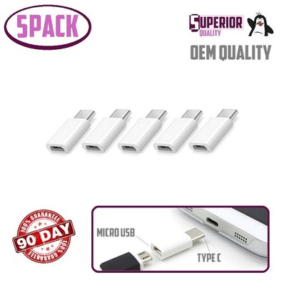 5x Micro USB to Type-C Data Adapter Converter for LG G5 Nexus 5x Galaxy S8 Plus