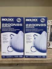 2x Boxes New MOLDEX 2200N95 Series Particulate Respirator Masks, M/L, 40 Count