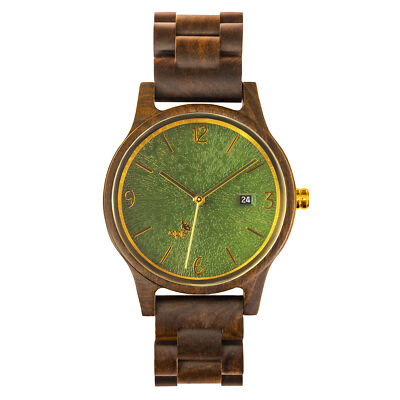 Opis UR-U1: Unisex  Retro Holz Armbanduhr mit Reliefziffernblatt