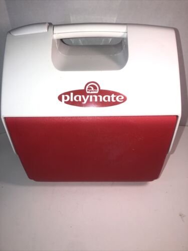 Igloo Playmate 7 Quart 9 Cans Personal Size Cooler Red/White Swivel Lid Preowned - Afbeelding 1 van 6