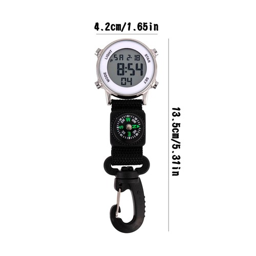 Reloj de Bolsillo Digital Mosquetón Clip Reloj Electrónico Reloj Colgante - Imagen 4 de 14