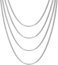 Genuine 925 Sterling Silver Tarnish-Free 1.2mm 24 inch Long Snake Chain Necklace