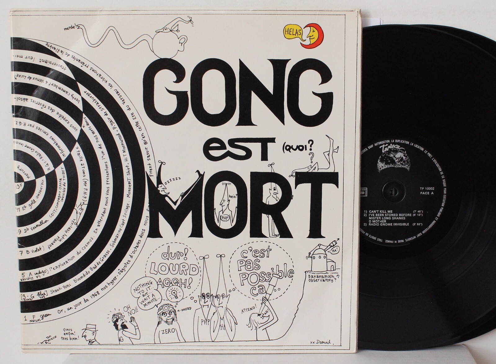GONG Est Mort 2xLP (Tapicoa 10002/3, France Press) VG+ Psych Prog Space Rock