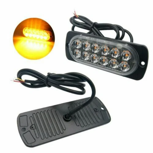 4Stk 12LED Auto Frontblitzer Warnleuchte Blitzlicht LKW Strobe Licht GELB 12/24V - Bild 4 von 12