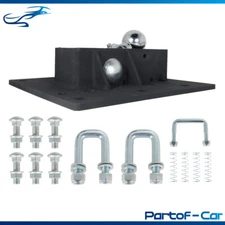 Over Bed Folding Ball Gooseneck Hitch 2-5/16-Inch Ball BLK 61052 Stainless Steel