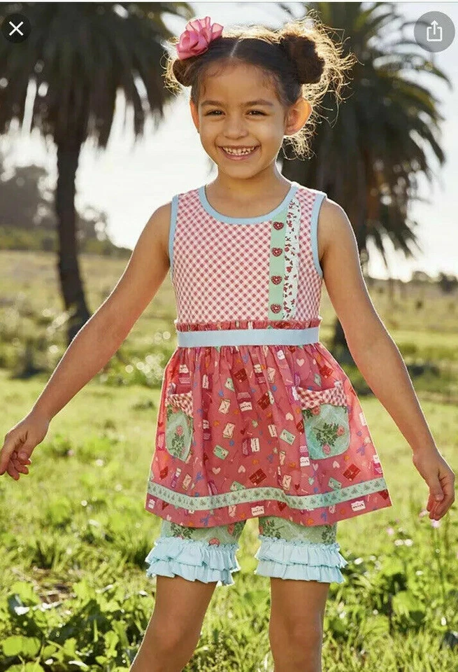 Matilda Jane Going Green Shorties Shorts Size 4 Girls New In Bag Floral - Image 2 of 4