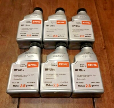 STIHL (6) 2.5 Gal HP Ultra 2-Cycle SYNTHETIC Engine Oil 6.4 fl oz Genuine OEM