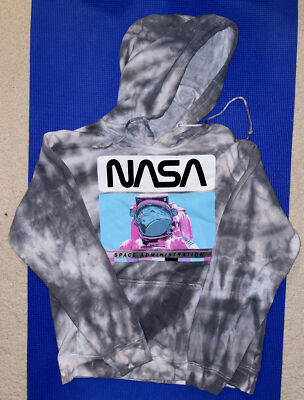 New Hyper Space NASA Space Administration Tie Dye Hoodie Gray