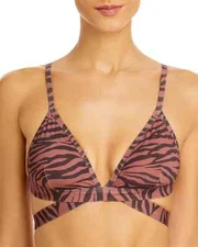 AQUA Swim Animal Print Strappy Bikini Top MSRP $58 # U4 438 Blm