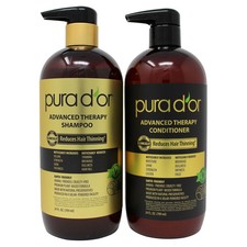 PURA D'OR Dor Advanced Therapy Shampoo  Conditioner Set Reduces Thinning 24oz