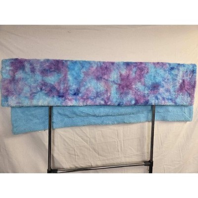 Minkyholic Handmade Minky Blanket 58x34 Tie Dye Purple Blue Luxe Cuddle Throw