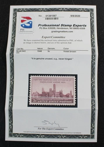 CKStamps: US Stamps Collection Scott#943 Mint NH OG PSE Cert