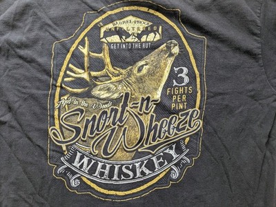 Cabela's Snort-n-Wheeze Jagd 100 % Baumwolle schwarz T-Shirt Herren L/XL 22,5'' P2P 