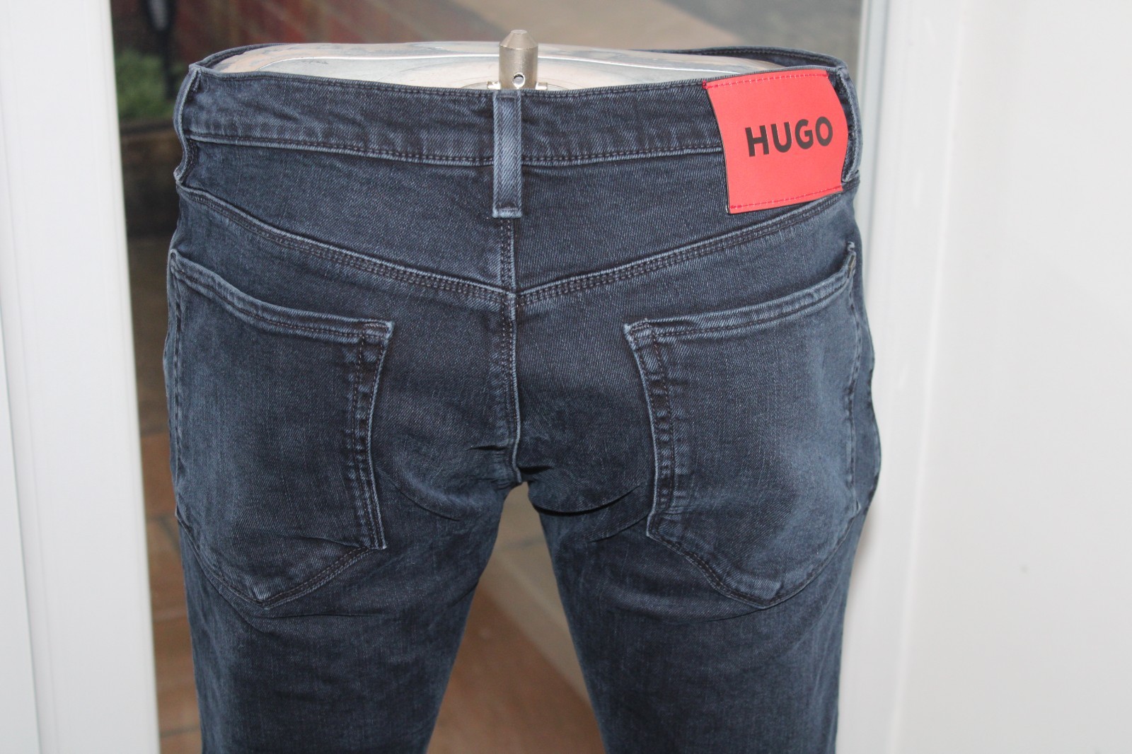 Mens Hugo Boss W32 L32 Jeans Tapered Black 708 Slim stretch 32R Taper HB